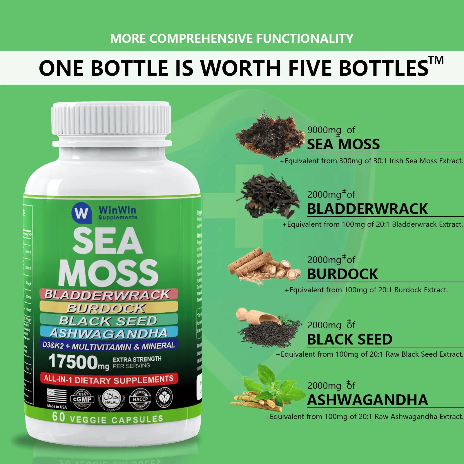 Organic Irish Sea Moss Supplement Capsules
