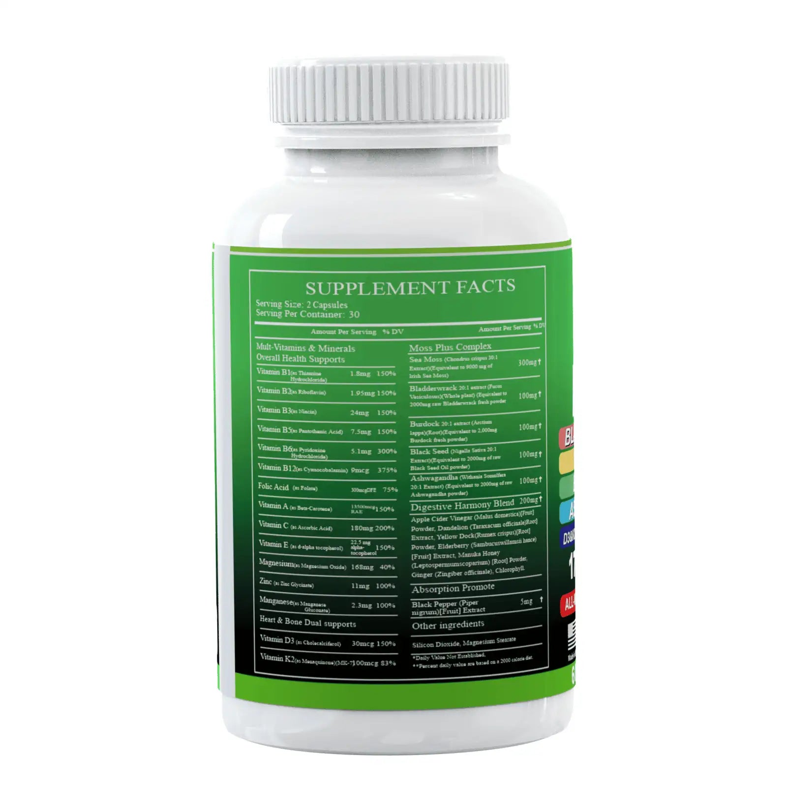 Organic Irish Sea Moss Supplement Capsules